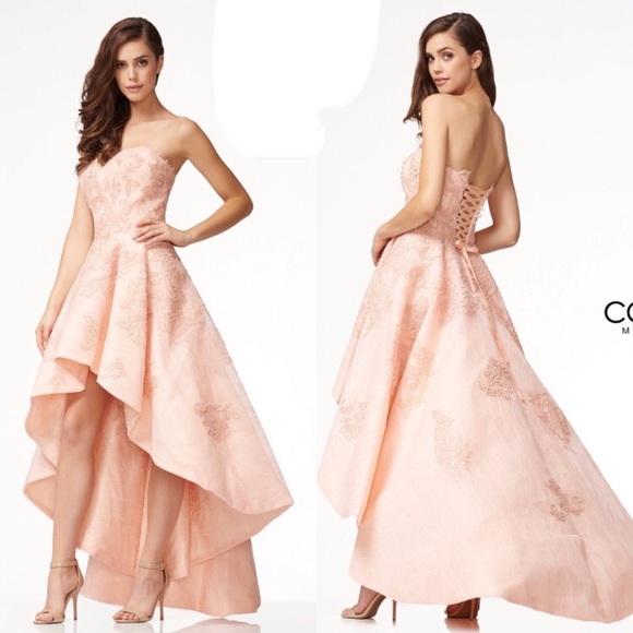 Mon Cheri corset back high low gown - Picture 1 of 15